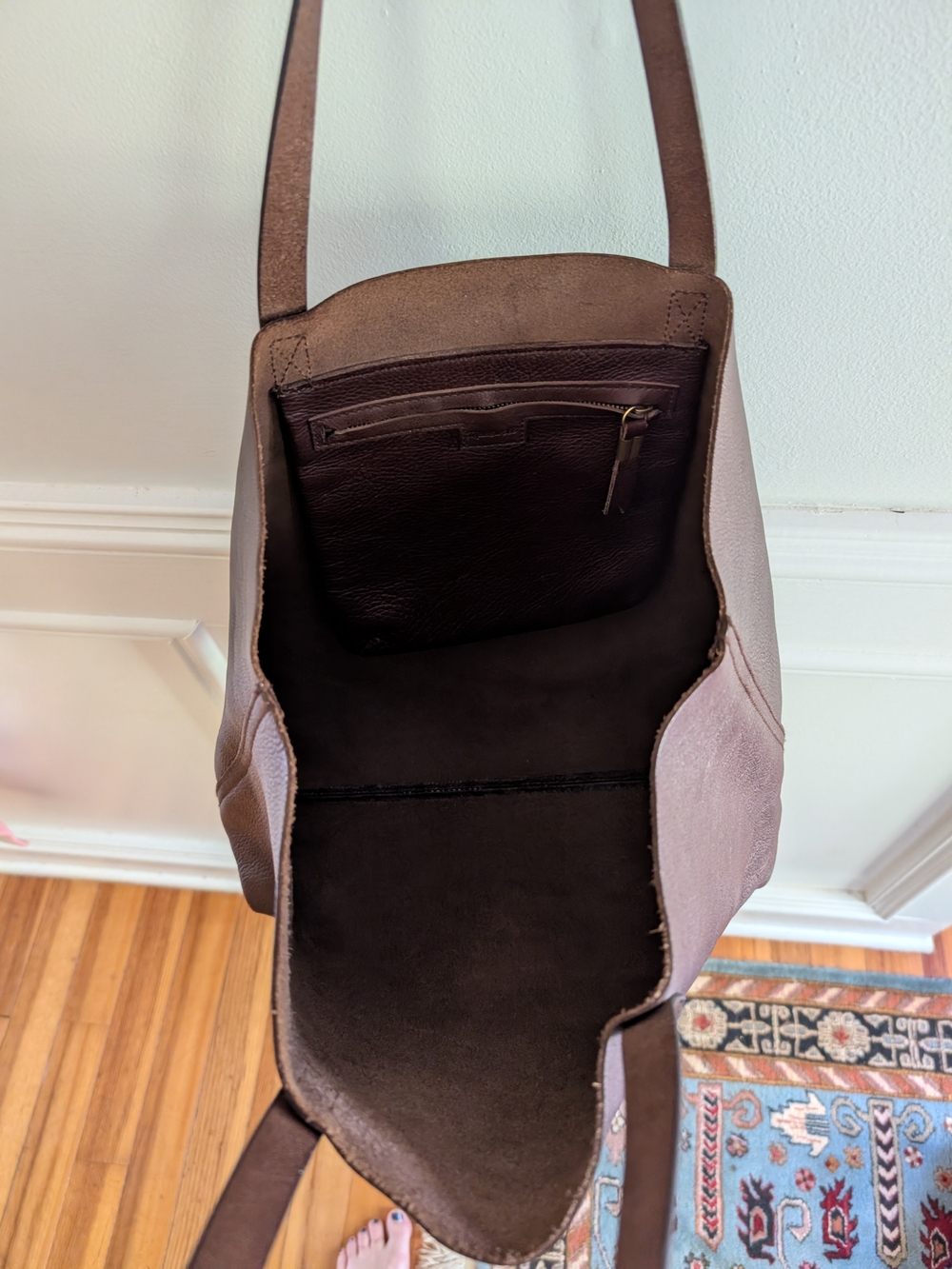 Madewell Dark Brown Leather Tote - Picture 2 of 10